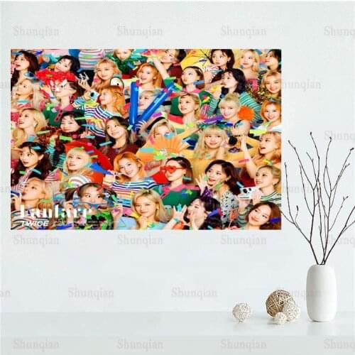 Custom KPOP TWICE Girl Posters On The Wall Modern Anime/Movie/Abstract Rectangle Poster Fabric Cloth Wall Art Unframed 0512