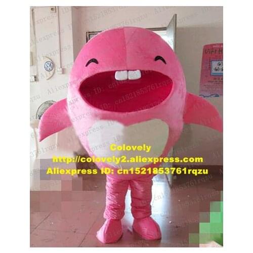Joyful Dolphin Porpoise Sea Hog Delphinids Whale Cetacean Mascot Costume Cartoon Character Mascotte Adult Laugh Mouth No.zz2475