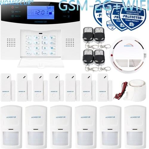 HOMSECUR Wireless&Wired WIFI GSM-2G Burglar Alarm System+6*PIR+Door Sensor