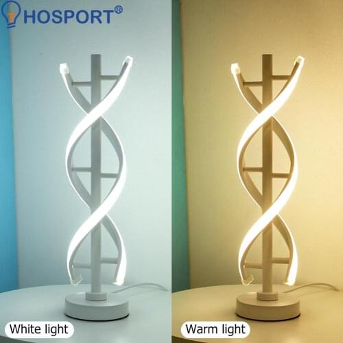 12W LED Spiral Table Lamp Modern Minimalist Design Night Light Curved Strip Acrylic Lighting Living Room Bedroom Decoration