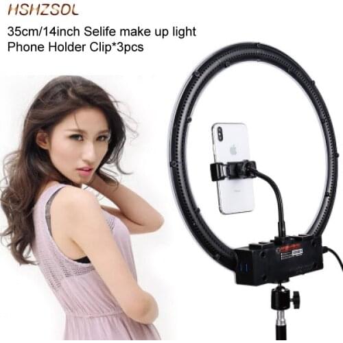 35cm/14inch LED Selfie Ring Light Dimmable LED Ring Lamp Video Camera Phone ring light For Makeup beauty Live YouTube Fill Light