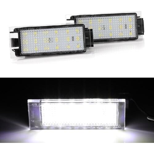 2Pcs Car LED Number License Plate Light SMD 3528 For Renault Megane 2 Clio Laguna 2 Megane 3 Twingo Master Vel Satis