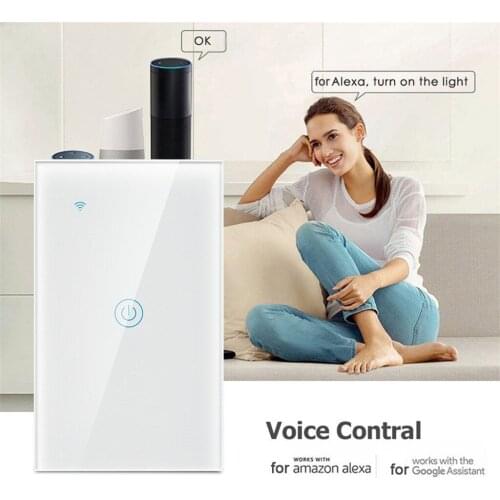 Smart Wifi Wall Two Button Light Switch For Alexa For Google Home App Control European Standard Smart Wifi Touch Panel Switch