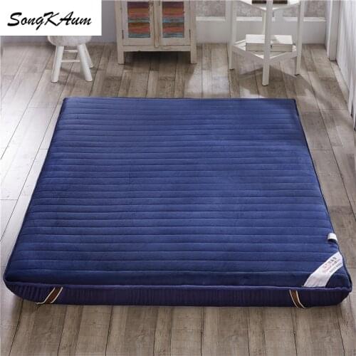SongKAum Thickened Flannel Mattresses Keep warm Tatami Solid student dormitory Mattress King Queen Twin Full Size