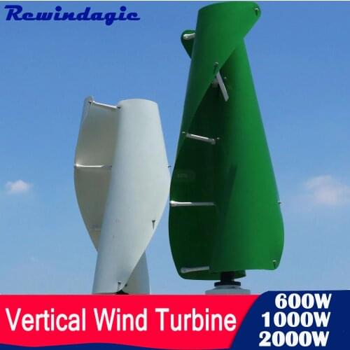 1000w 2000w 400w 600w Vertical Wind Turbine Generator With MPPT Controller Inverter 12v 24v 48v 96v Green White Orange Black