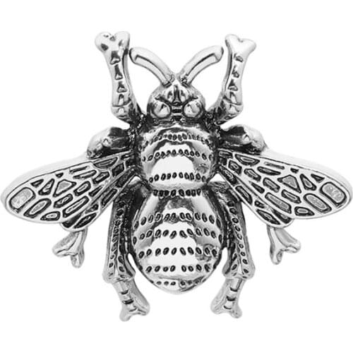 Vintage Cute Bees Brooch Pins Gold & Silver Insect Brooches For Men Women Deer Antlers Head Pin Fashion Jewelry