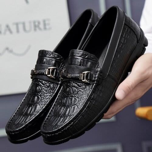 High Quality Mens Genuine Leather Shoes Brand Casual Loafers Men Business Comfortable Moccasin Soft Slip-On Luxury Mens Shoes