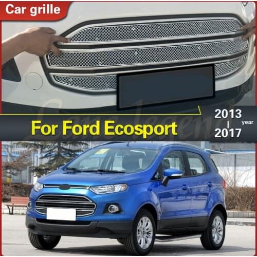 High-quality stainless steel For Ford Ecosport 2013-2017 Car Control Front Face Cellular Network Car styling car accessories