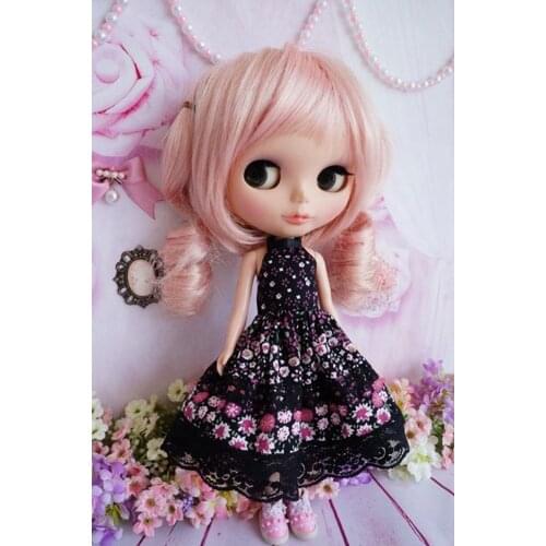 [wamami] 89# Cute Handmade Lolita Black Pink Dress For Pullip Doll