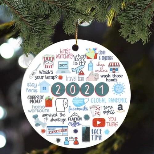 Remembering 2021 Ornament Year Of Quarantine Ornament 2022 Christmas Ornament Gifts For The New Year Natale Xmas Christmas