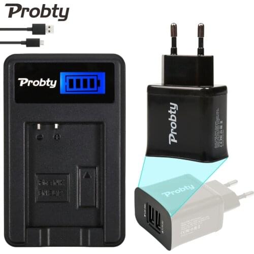 Probty EN-EL12 EN EL12 LCD Battery Charger + 2 Port USB Plug for Nikon COOLPIX S9100 S9200 S9050 P300 S6200 S6300 S9400 S9500