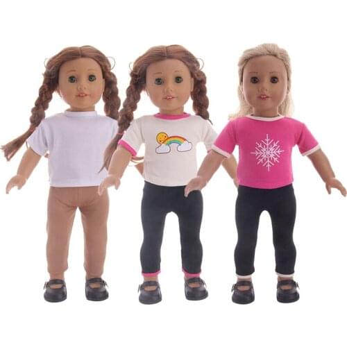 3 Styles Casual Suit Snowflake Rainbow Pattern Fit 18 Inch American Doll & 43 Cm Born Doll For Generation Toy Accessories