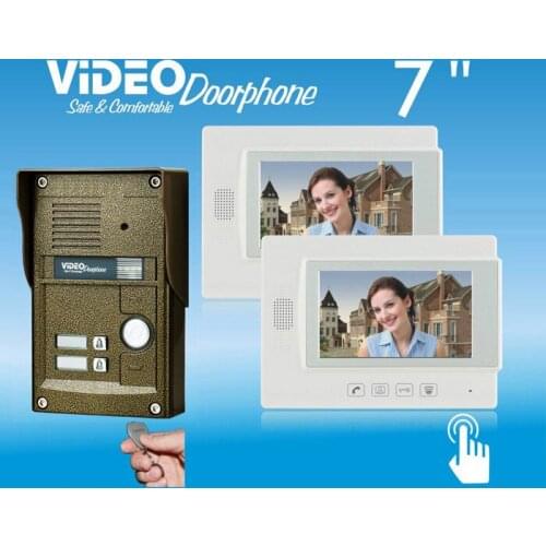ZHUDELE 7"video door phone,waterproof explosion-proof IR camera with 2-buttons,ID card and Password unlock support CCTV camera