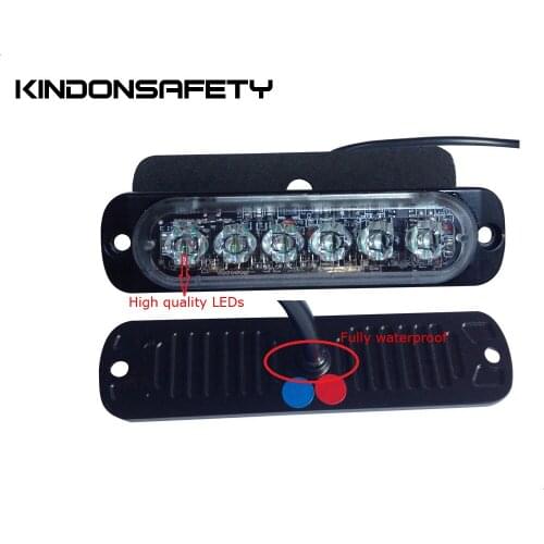 10PCS Free shipping by Fedex! 18W slim and bright LED strobelight, warning light, grille surface mount, 6pcs 3W LEDs, DC9-30V