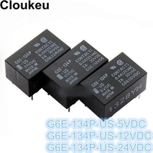 100Pcs Relay DIP5 G6E-134P-US-5VDC G6E-134P-US-12VDC G6E-134P-US-24VDC