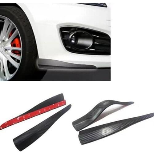 2Pcs Carbon Fiber Car Front Lip Bumper Strip Body Protector Anti-Collision Decorative Sticker Anti-Scratch Car Accessories