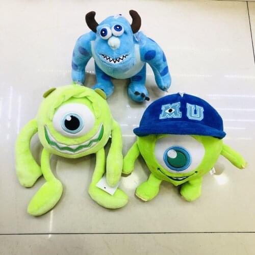 3pcs/Lot 20cm Mini Monsters University Plush Toys Baby Sulley Sullivan Stuffed Green Mike Wazowski Dolls Cute Small Pendant