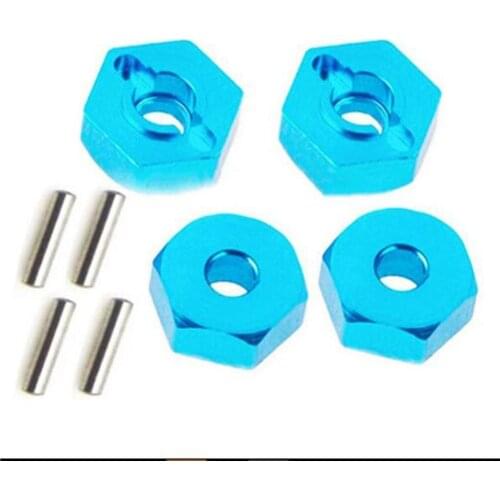 4pcs Aluminum Alloy Wheel Hex Nuts With Pins Drive Hubs 12mm Locknut Adapter RC Car Metal Accessories For 4WD RC Car