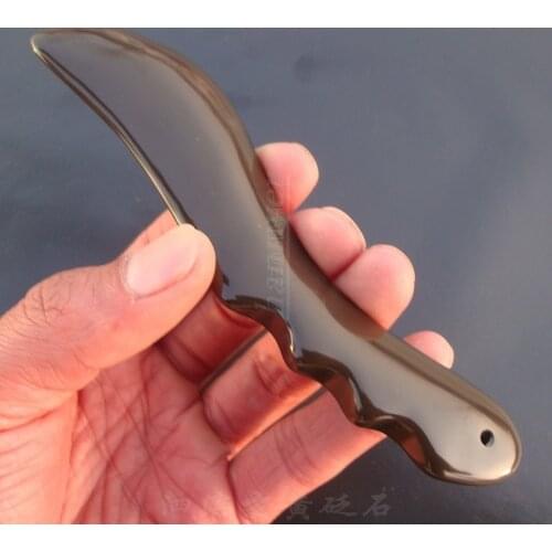 5A grade Original Si Bin Bian stone massage guasha knife 140x28x8mm 100% original thin facial body slimming massager S shape