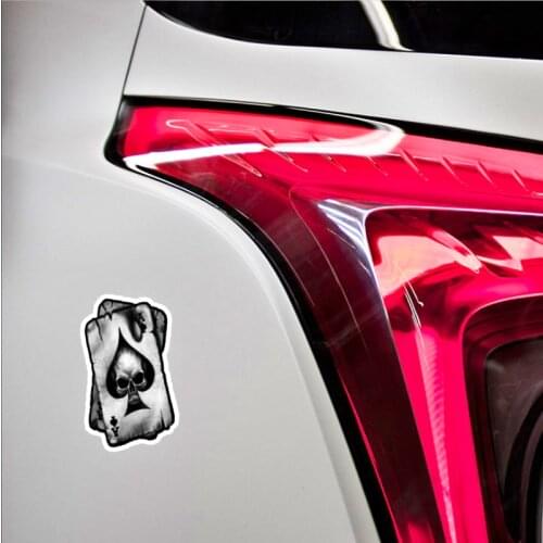 Etie Car Sticker Accessories Poker Spades A Skull Decal Decoration for Mitsubishi Mirage Lancer Outlander Galant Expo Endeavor