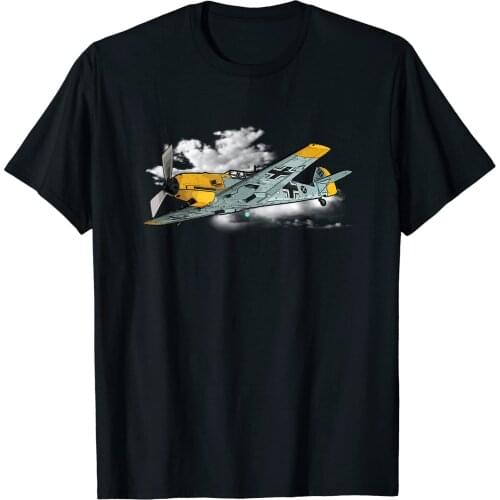 Bf-109 WWII German Luftwaffe Pilot Gift Airplane Gift Men T-Shirt Short Casual 100% COTTON O-Neck harajuku Shirts