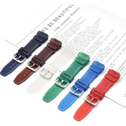 Colorful Watchband Convex PU strap 18*25mm rubber silicone bracelet For AQ - S810W AE-1000 1200w Sgw-300 400h Mrw-200h