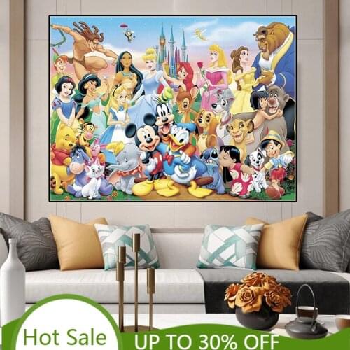 Catoon Snow White Cinderella Princess Poster Disney Watercolor Canvas Painting Print Art Wall Picture For Kid Home Decor Cuadros