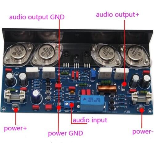 HiFi Fever Gold Sealed Tube ON MJ15024 MJ15025 Class AB Fully Discrete Audio Amplifier Board 25 Times Magnification
