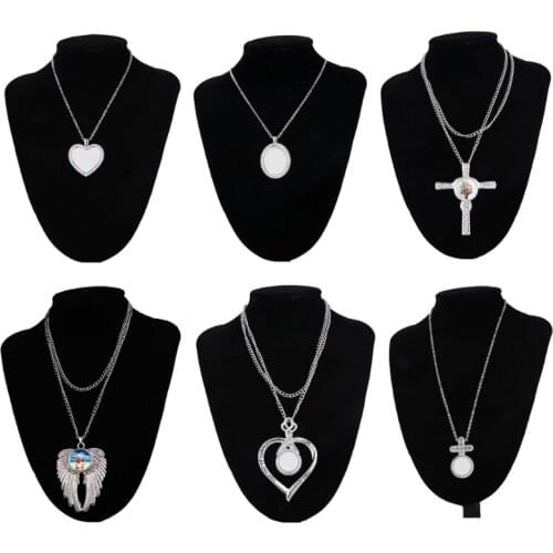 Custom Heat Transfer Blank Round Metal Pendant Round Angel Wing Car Jewelry Pendant for friends/Family