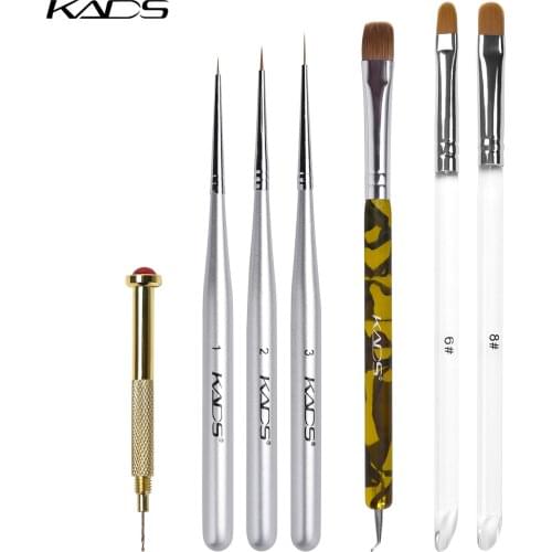 KADS Professional Nail Liner Brush Set Nail Art Brush UV Gel Nail Art Tips Extension Drawing Painting Acrylic Nail Art Brush Kit