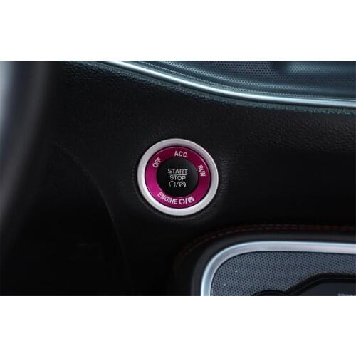 ALU Engine Start Stop Button Decal Ring Frame Cover Trim Sticker for Dodge Charger Challenger RAM 2010+ Durango 2014