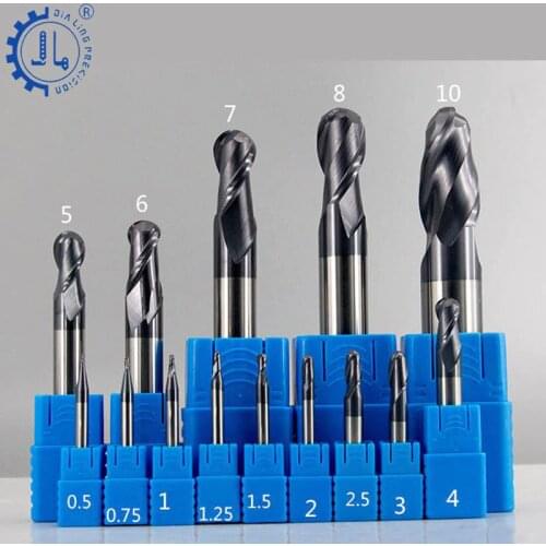 1pc HRC55 Router Bits Two Flute 1mm ball nose end mill cutters carbide end mill