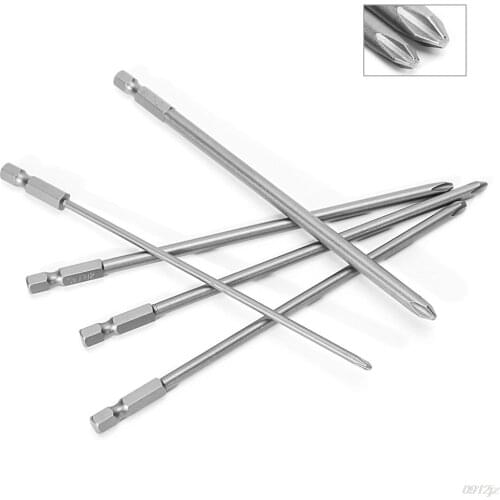 5Pcs 1/4'' 150mm Long S2 Magnetic Cross Head PH1 PH2 Electric Screwdriver Bit Screwdriver Tools