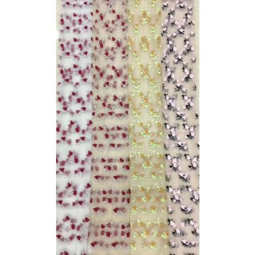 Small Flower Embroidered Fabric Polyester Silk Embroidery Lining Fashion Dungaree Shirt Dress Embroidery Lining