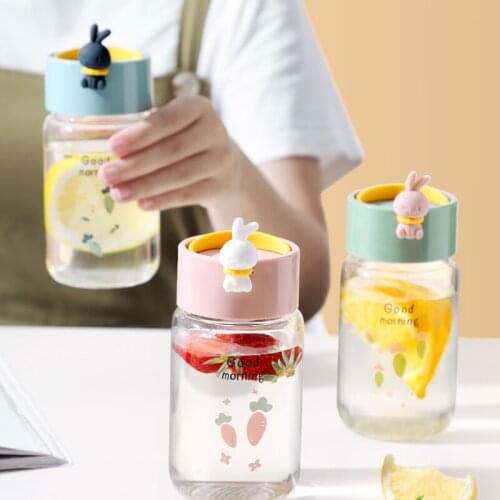 Mini Glass Summer Ins Portable Simple Water Cup Cute Little Girl High Value Teacup Mug Cute Water Bottle for Girls Kawaii