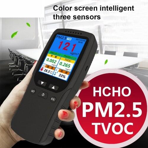 8 In 1 Multifunction Gas Detector Handheld PM2.5 Formaldehyde AIQ Temperature Humidity Monitor Homes, Offices Schools Analyzer