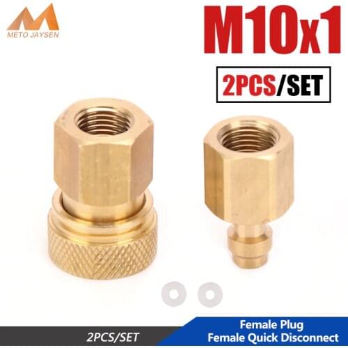 PCP Paintball Copper M10x1 Female Plug Connector Quick Disconnect Coupler Fittings 1/8NPT 1/8BSPP Air Refill Socket 2pcs/set