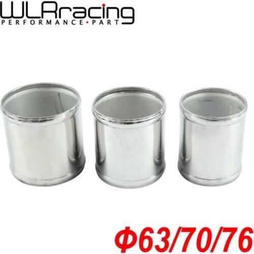 WLR RACING - Alloy Aluminum Hose Adapter Joiner Pipe Connector Silicone 63mm or 70mm or 76mm color silver