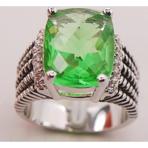 Peridot Women 925 Sterling Silver Ring F778 Size 6 7 8 9 10