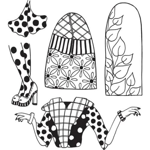 Clear Stamps Weird Clothing Jacket Skirt Tight Leggings High Heel For DIY Scrapbook Photo Album Craft Card 2021 New