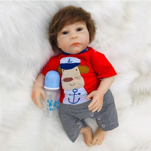 Handmade silicone reborn baby dolls 18" 46cm newborn baby boy dolls alive children gift toys bebes reborn bonecas l.o.l