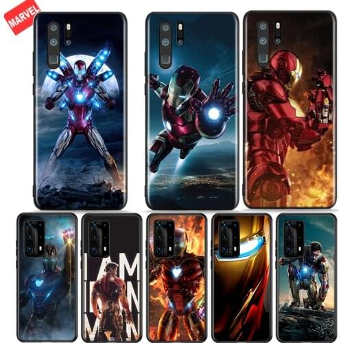 Silicone Cover Marvel Iron Man For Huawei P50 P40 P30 P20 Pro P10 P9 P8 Lite E Plus 2019 2017 Phone Case