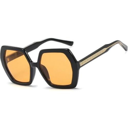Veshion Polygon Retro Built-in Metal Legs Sunglasses Men Women Fashion Shades UV400 Vintage Glasses