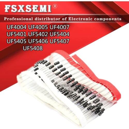 20pcs/lot UF4004 UF4005 UF4007 UF5401 UF5402 UF5404 UF5405 UF5406 UF5407 UF5408 ULTRA FAST RECTIFIERS DO-27