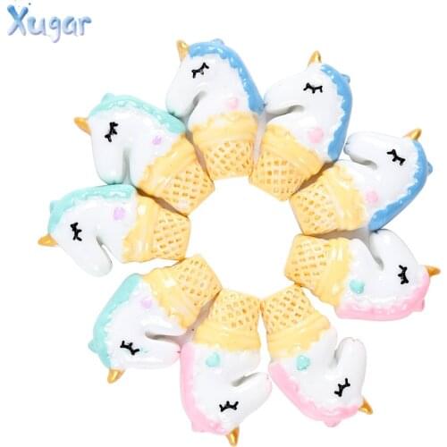 Xugar 10 pcs Cute Unicorn Resins Accessories Candy Color Pandant Handmade Materials DIY Accessories Wedding Gift Wrap Decoration