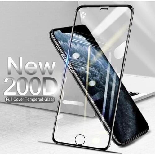 200D Curved Edge Protective Glass on For iPhone SE 2020 6 6S 7 8 Plus X XR XS 11 12 Pro Max Screen Protector Tempered Glass Case