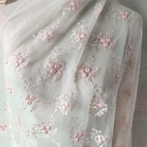 130*100cm pink Wedding bridal Dress Applique DIY Headdress scarf veil Embroidered Lace Fabric Patch curtain table cover