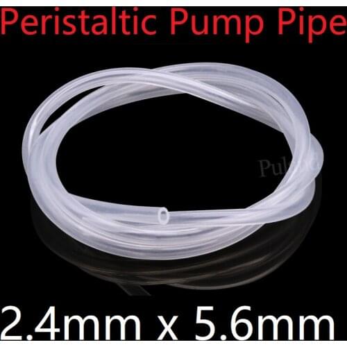 2.4x5.6 Peristaltic Pump Silicone Hose Transparent ID 2.4mm x 5.6mm OD Thickness 1.6mm Food Grade Soft Flexible Pipe Water Tube