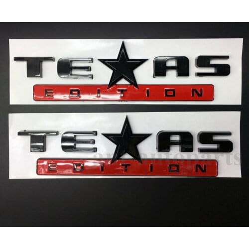 2pcs Texas Edition Star Flag Car Auto Body Side Emblem Badge Decal Sticker ABS