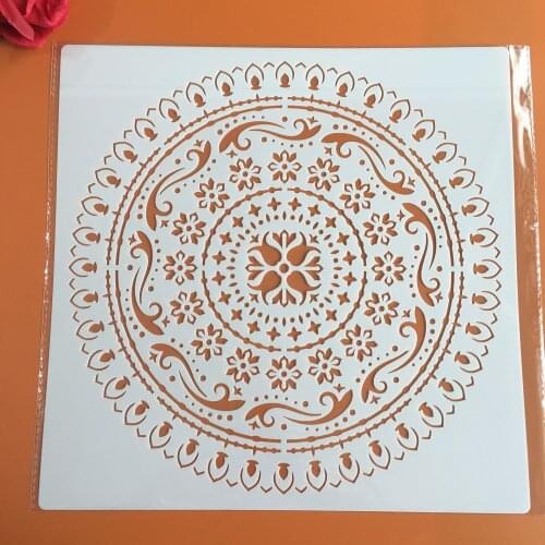 30 * 30 cm large round flower mandala diy stencil painting scrapbook coloring engraving album decoration template stencil -g